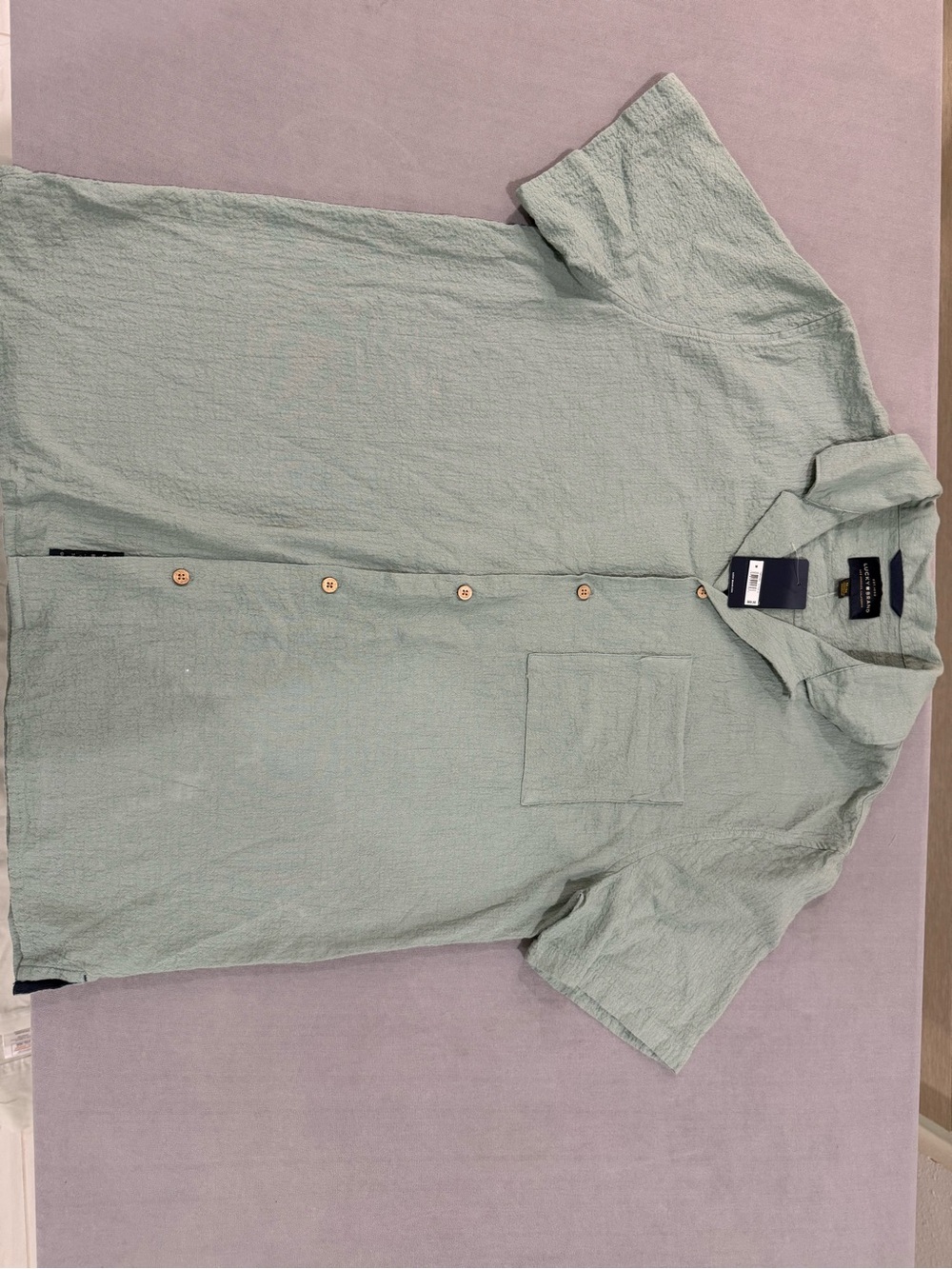 Lucky Brand Light Mint Short-Sleeve Seersucker Button-Down Shirt